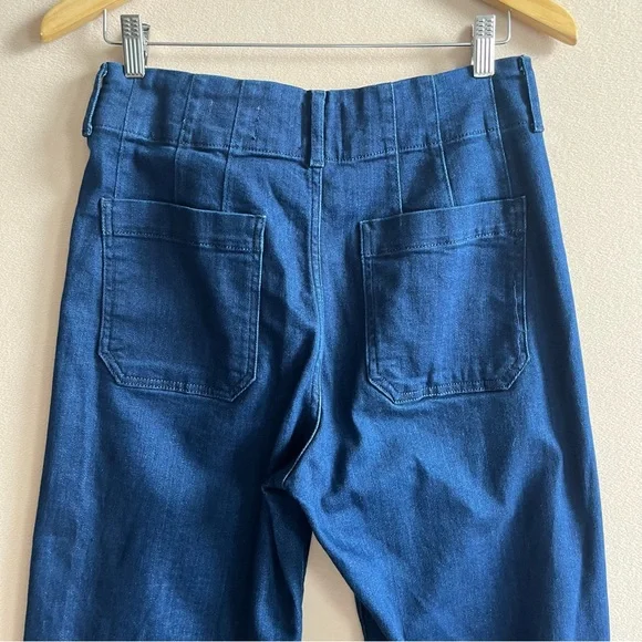 Anthropologie The Colette Denim Cropped Wide-Leg Jeans by Maeve Minimalist in 28 - Picture 10 of 14